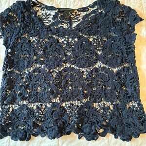 INC Collection Navy Lace Top